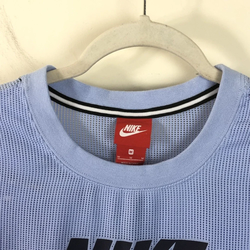 Nike Swoosh Logo Tank Top Men's Sz Medium Light Blue Active Sports